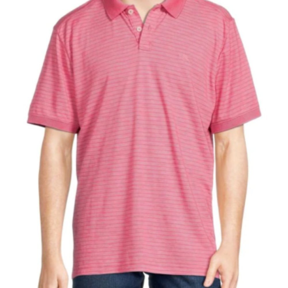 NWT Tommy Bahama Men's Clarete Pinstripe Short Sleeve Polo Shirt